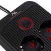 Maclean Listwa zasilająca MCE389 B 6 gniazd 4xUSB-A, 1xUSB-C 110-240V AC 50/60Hz, 2.1A max 2500W, czarna